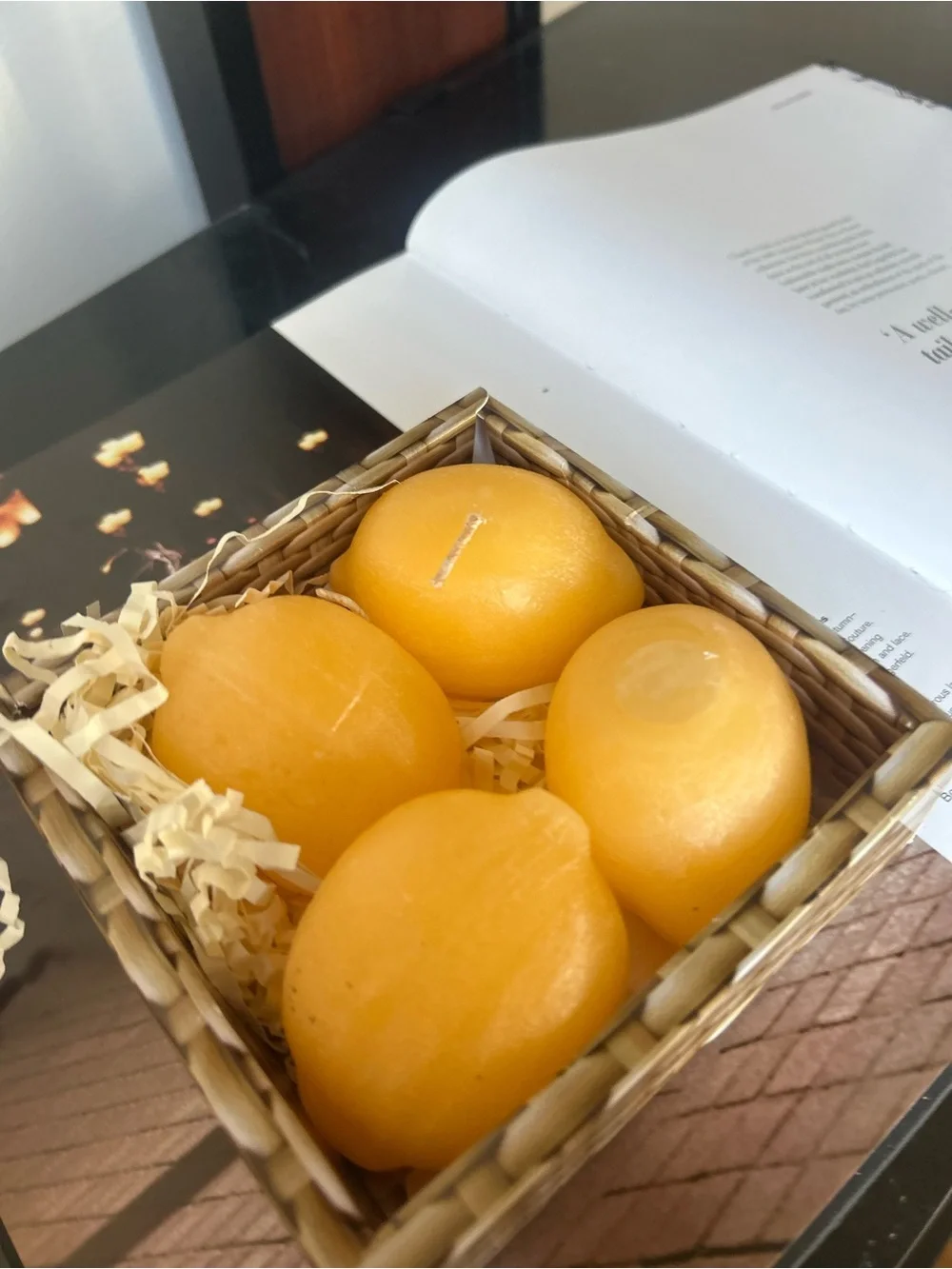 4 pcs Brand Lemon-Shaped Scented Candle Set - Yellow new